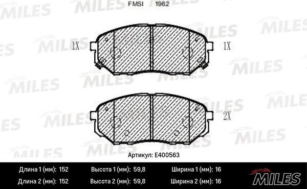 Miles E400563 - Əyləc altlığı dəsti, əyləc diski furqanavto.az