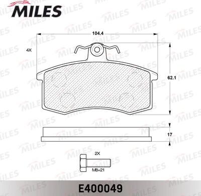 Miles E400049 - Əyləc altlığı dəsti, əyləc diski www.furqanavto.az