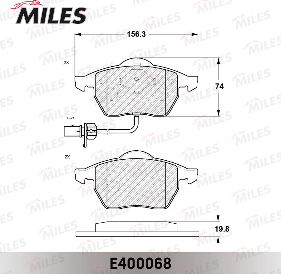 Miles E400068 - Əyləc altlığı dəsti, əyləc diski www.furqanavto.az