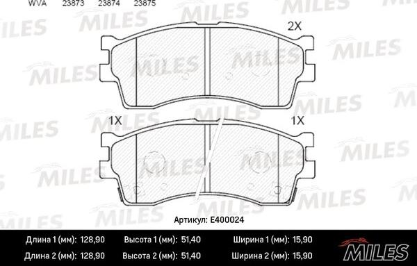 Miles E400024 - Əyləc altlığı dəsti, əyləc diski furqanavto.az