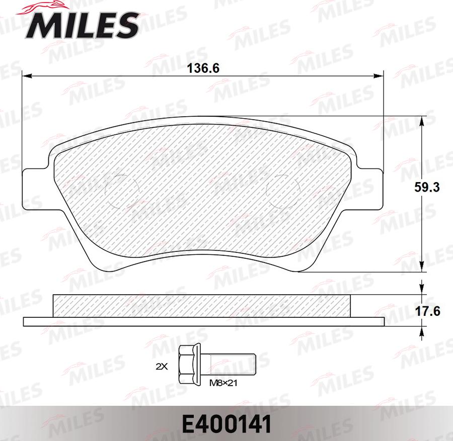 Miles E400141 - Əyləc altlığı dəsti, əyləc diski furqanavto.az