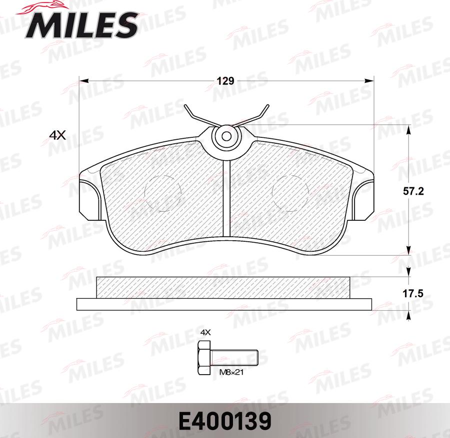 Miles E400139 - Əyləc altlığı dəsti, əyləc diski furqanavto.az