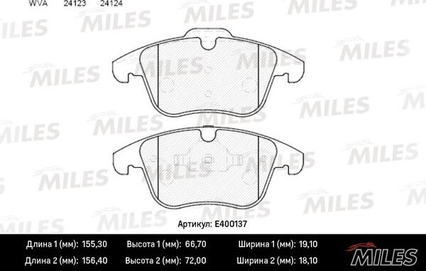 Miles E400137 - Əyləc altlığı dəsti, əyləc diski furqanavto.az