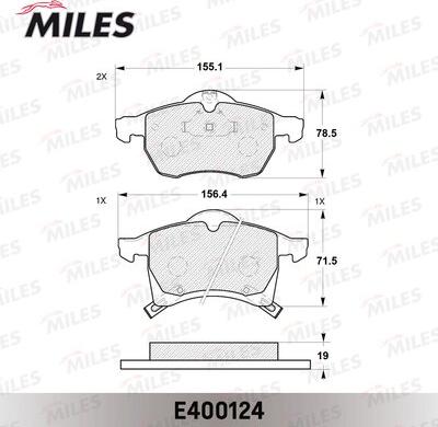 Miles E400124 - Əyləc altlığı dəsti, əyləc diski furqanavto.az