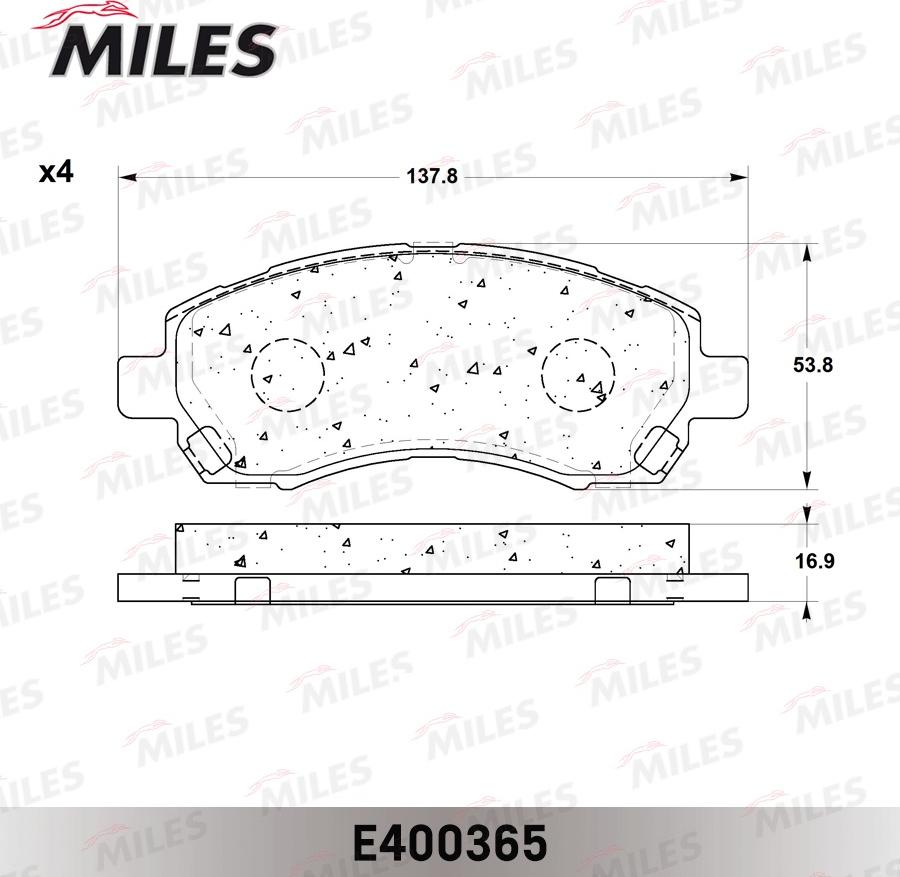 Miles E400365 - Əyləc altlığı dəsti, əyləc diski furqanavto.az