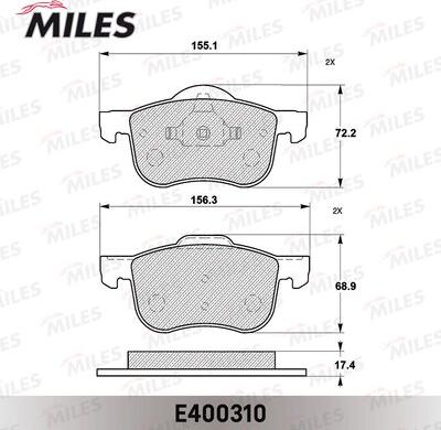 Miles E400310 - Əyləc altlığı dəsti, əyləc diski furqanavto.az