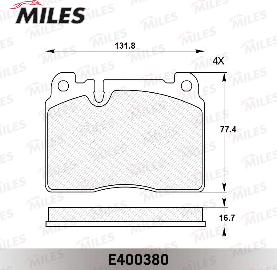Miles E400380 - Əyləc altlığı dəsti, əyləc diski furqanavto.az