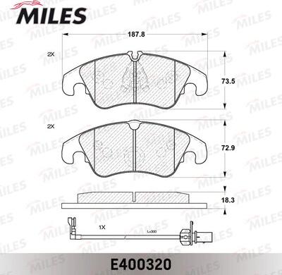 Miles E400320 - Əyləc altlığı dəsti, əyləc diski furqanavto.az