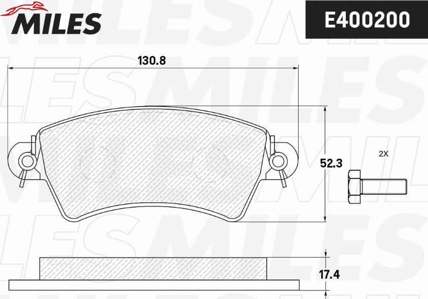 Miles E400200 - Əyləc altlığı dəsti, əyləc diski furqanavto.az