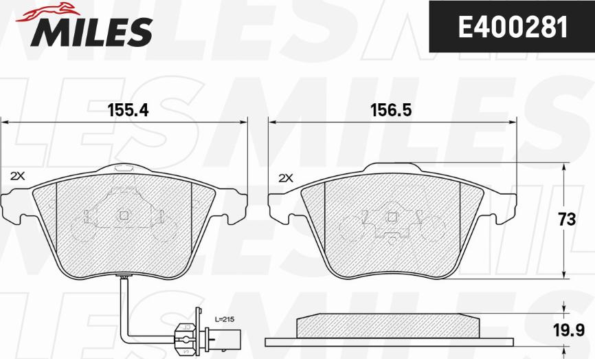 Miles E400281 - Əyləc altlığı dəsti, əyləc diski furqanavto.az