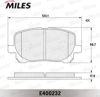 Miles E400232 - Əyləc altlığı dəsti, əyləc diski furqanavto.az