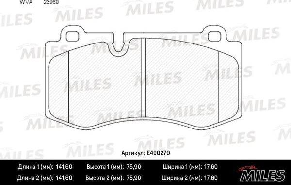 Miles E400270 - Əyləc altlığı dəsti, əyləc diski furqanavto.az