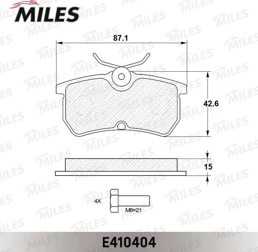 Miles E410404 - Əyləc altlığı dəsti, əyləc diski furqanavto.az