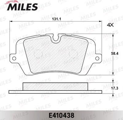 Miles E410438 - Əyləc altlığı dəsti, əyləc diski furqanavto.az