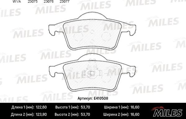 Miles E410508 - Əyləc altlığı dəsti, əyləc diski furqanavto.az