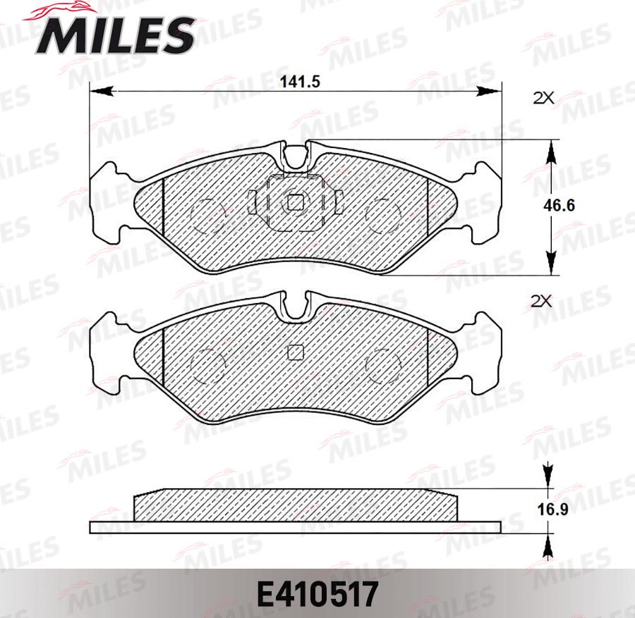 Miles E410517 - Əyləc altlığı dəsti, əyləc diski furqanavto.az