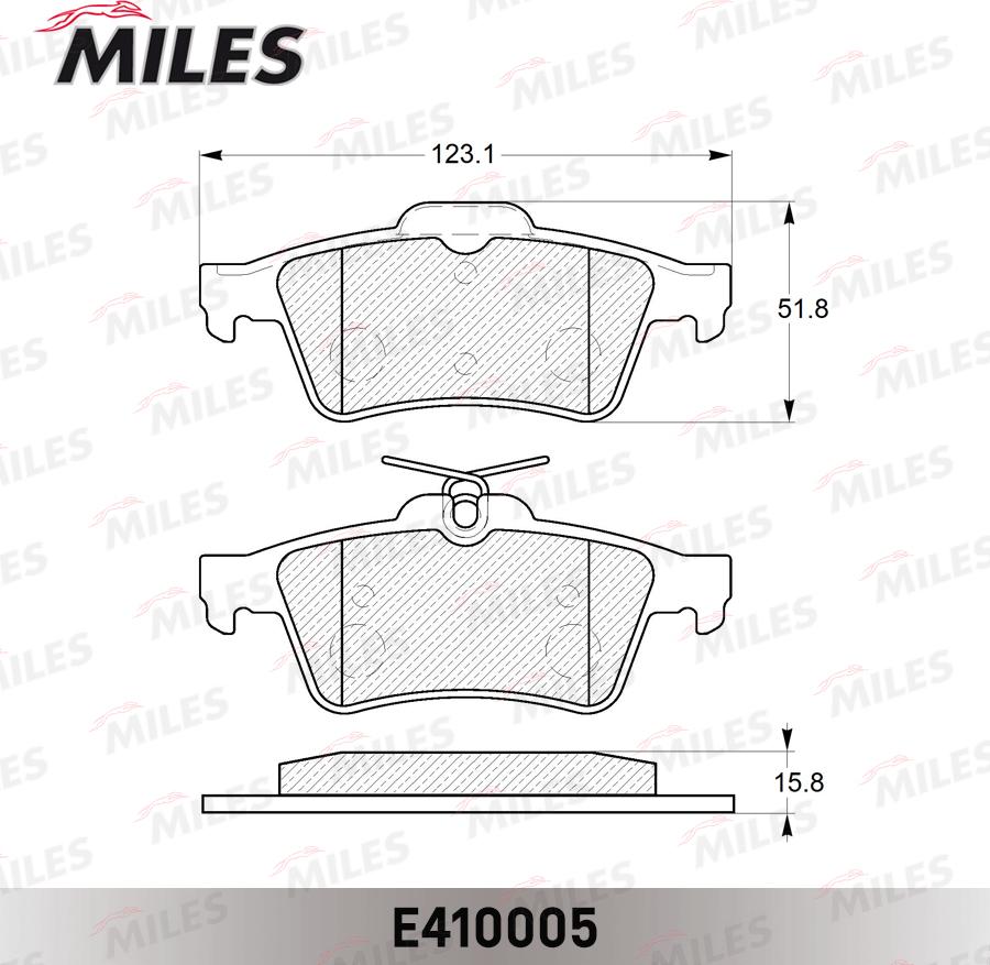 Miles E410005 - Əyləc altlığı dəsti, əyləc diski furqanavto.az