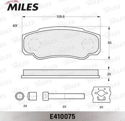 Miles E410075 - Əyləc altlığı dəsti, əyləc diski furqanavto.az