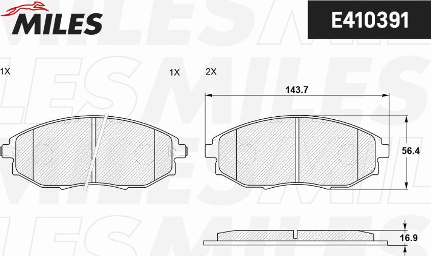 Miles E410391 - Əyləc altlığı dəsti, əyləc diski furqanavto.az