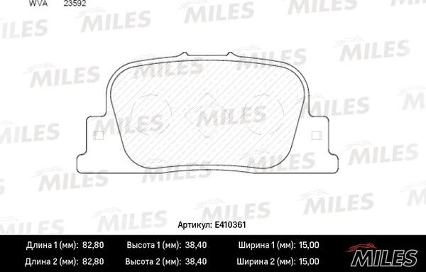 Miles E410361 - Əyləc altlığı dəsti, əyləc diski www.furqanavto.az