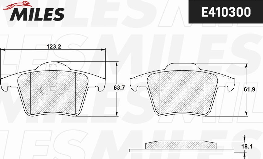 Miles E410300 - Əyləc altlığı dəsti, əyləc diski furqanavto.az