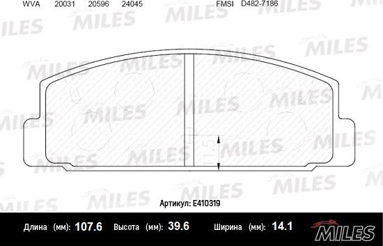 Miles E410319 - Əyləc altlığı dəsti, əyləc diski furqanavto.az