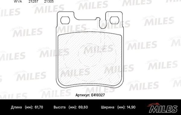 Miles E410327 - Əyləc altlığı dəsti, əyləc diski furqanavto.az