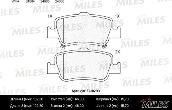 Miles E410293 - Əyləc altlığı dəsti, əyləc diski furqanavto.az