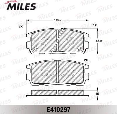 Miles E410297 - Əyləc altlığı dəsti, əyləc diski furqanavto.az