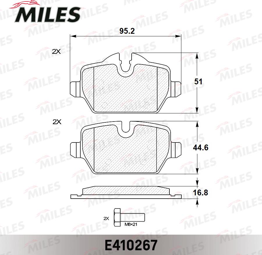 Miles E410267 - Əyləc altlığı dəsti, əyləc diski furqanavto.az