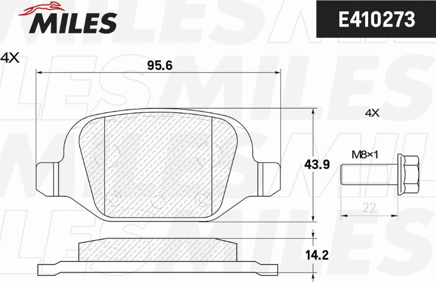 Miles E410273 - Əyləc altlığı dəsti, əyləc diski furqanavto.az