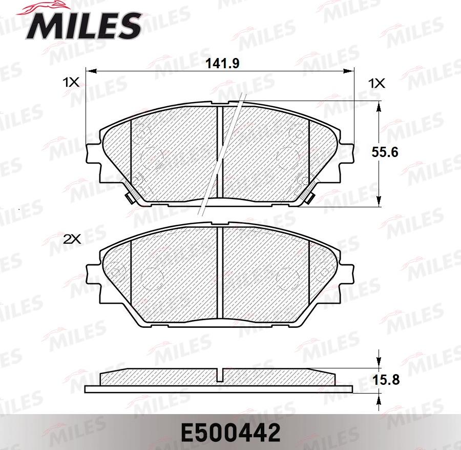 Miles E500442 - Əyləc altlığı dəsti, əyləc diski furqanavto.az