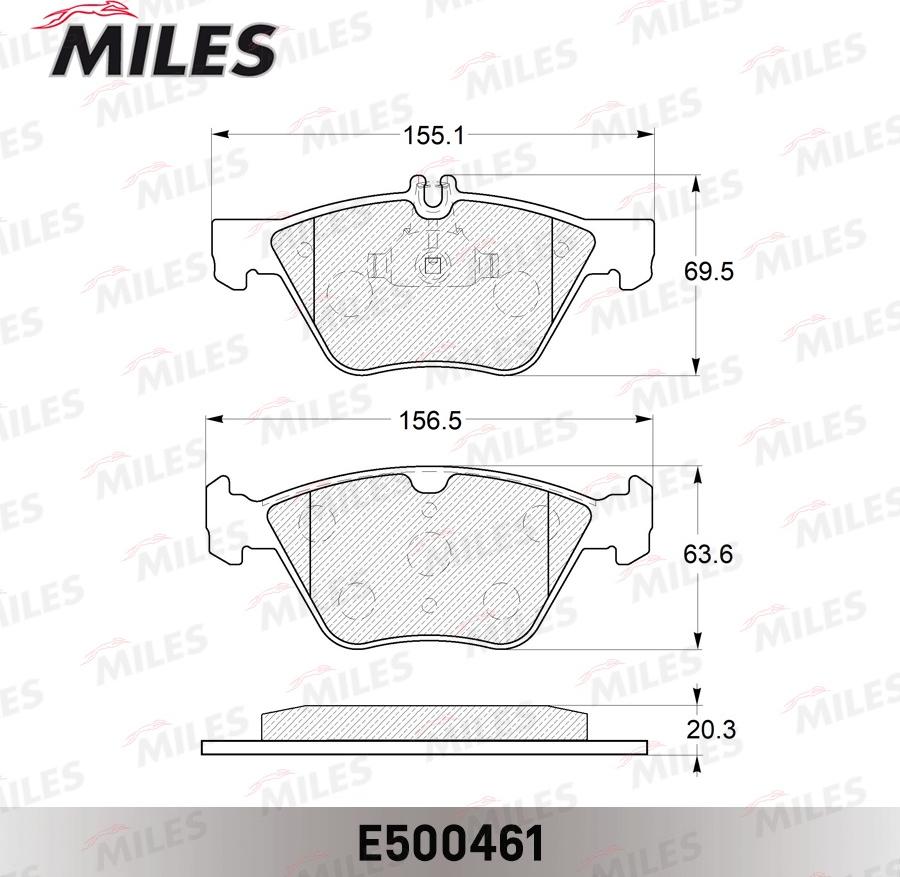 Miles E500461 - Əyləc altlığı dəsti, əyləc diski furqanavto.az