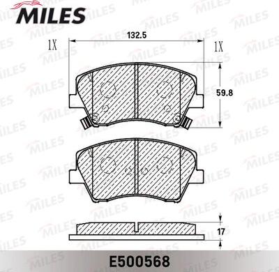 Miles E500568 - Əyləc altlığı dəsti, əyləc diski furqanavto.az