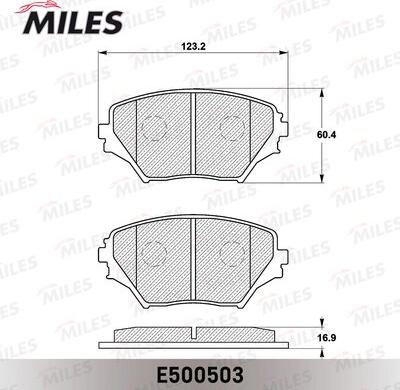 Miles E500503 - Əyləc altlığı dəsti, əyləc diski furqanavto.az