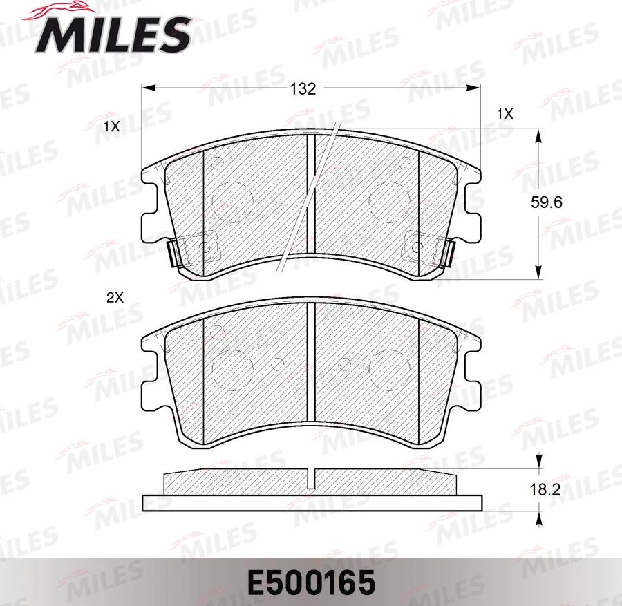 Miles E500165 - Əyləc altlığı dəsti, əyləc diski furqanavto.az