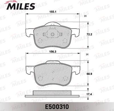 Miles E500310 - Əyləc altlığı dəsti, əyləc diski furqanavto.az