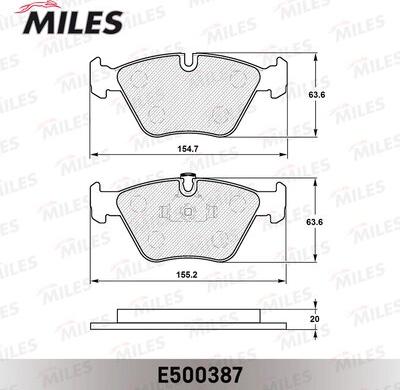 Miles E500387 - Əyləc altlığı dəsti, əyləc diski furqanavto.az