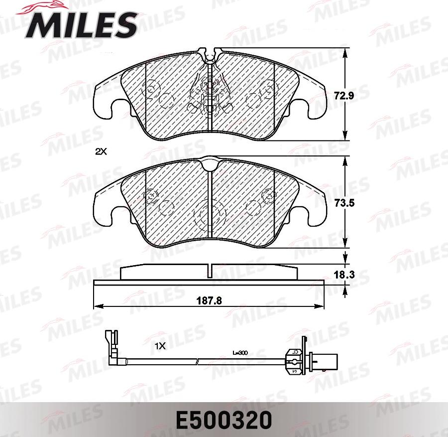 Miles E500320 - Əyləc altlığı dəsti, əyləc diski furqanavto.az
