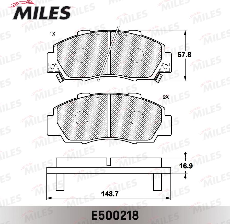 Miles E500218 - Əyləc altlığı dəsti, əyləc diski furqanavto.az