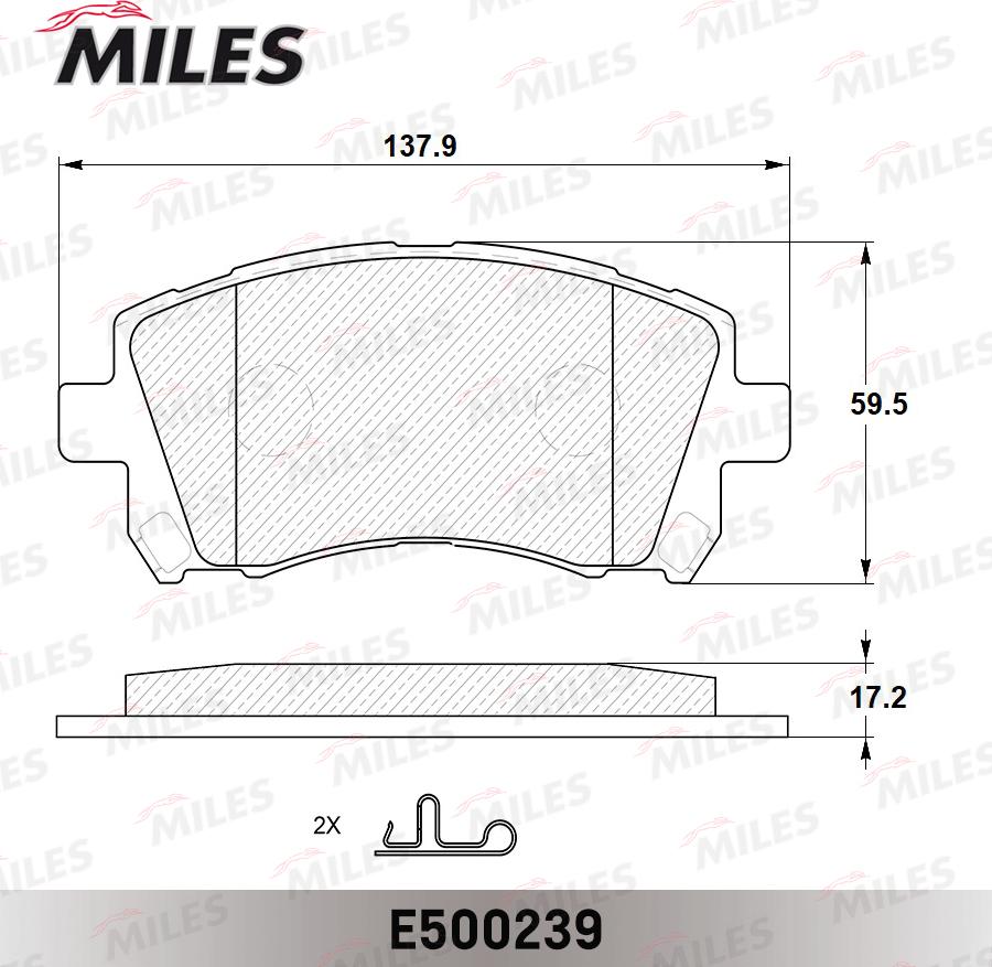 Miles E500239 - Əyləc altlığı dəsti, əyləc diski furqanavto.az