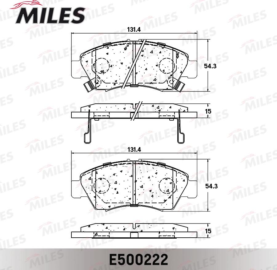 Miles E500222 - Əyləc altlığı dəsti, əyləc diski furqanavto.az