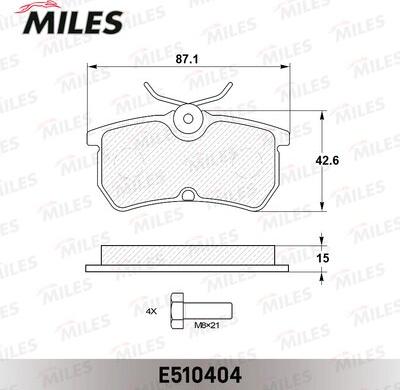 Miles E510404 - Əyləc altlığı dəsti, əyləc diski furqanavto.az