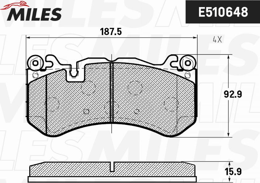 Miles E510648 - Əyləc altlığı dəsti, əyləc diski furqanavto.az