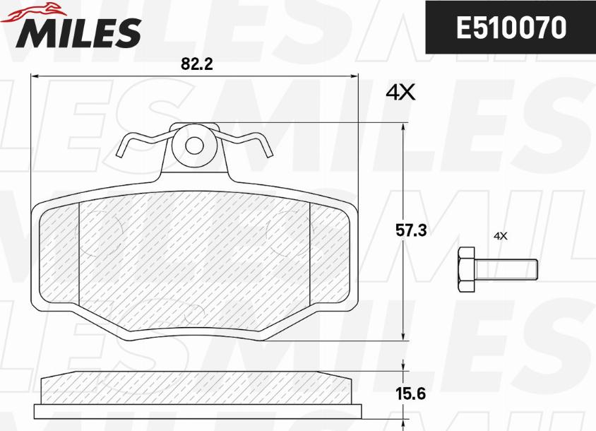 Miles E510070 - Əyləc altlığı dəsti, əyləc diski furqanavto.az