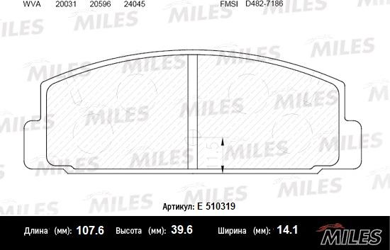 Miles E510319 - Əyləc altlığı dəsti, əyləc diski furqanavto.az