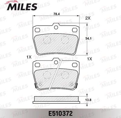 Miles E510372 - Əyləc altlığı dəsti, əyləc diski furqanavto.az