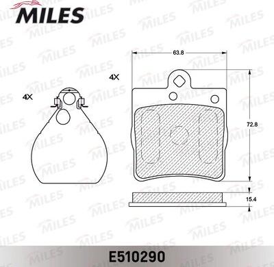 Miles E510290 - Əyləc altlığı dəsti, əyləc diski furqanavto.az