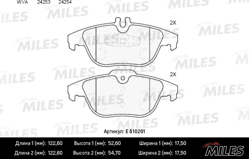 Miles E510261 - Əyləc altlığı dəsti, əyləc diski furqanavto.az