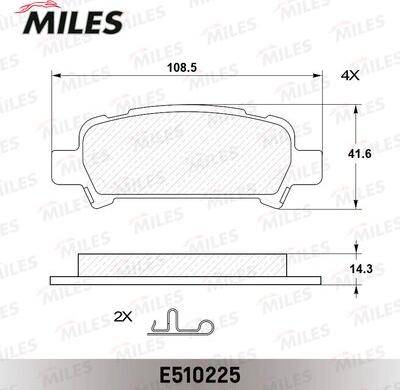 Miles E510225 - Əyləc altlığı dəsti, əyləc diski furqanavto.az